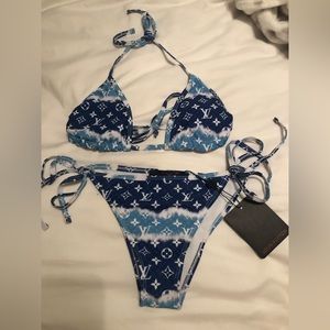 Designer inspired monogram bikini set NWT